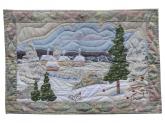 Авторская лоскутная картина изображает зимний пейзаж, передает красоту и великолепие русской природы.