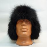 Шапка-ушанка из меха чёрного песца.